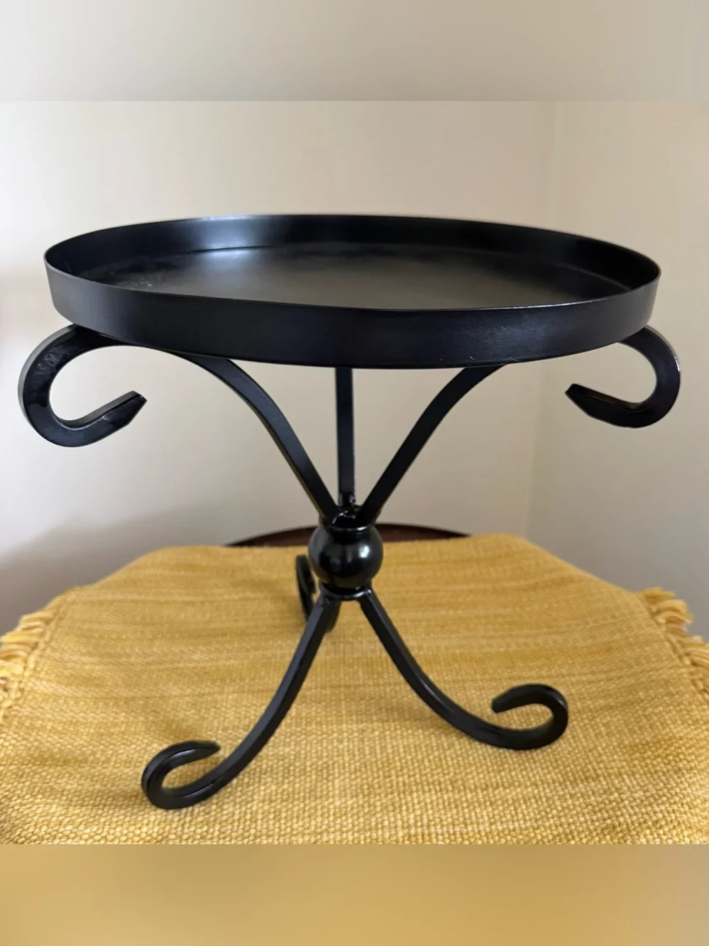 Black Wrought Iron and Metal Plant Stand